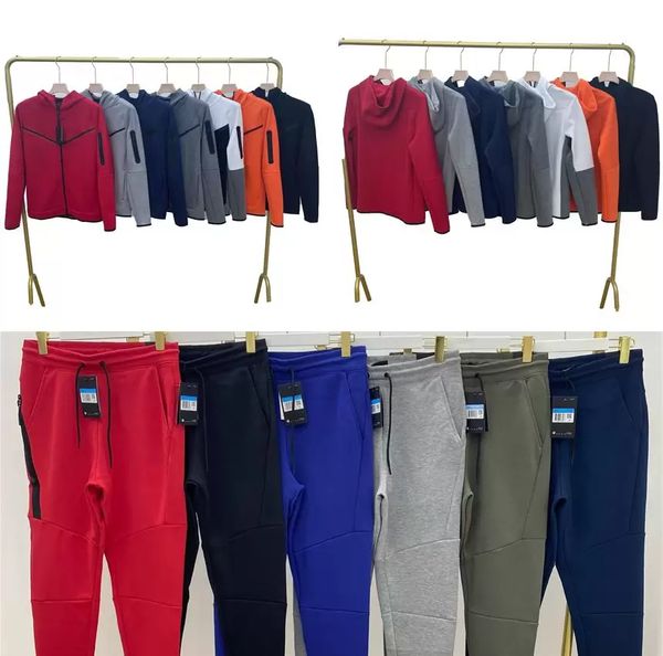 

men's tracksuits mens sports pants hoodies tech fleece designer hooded jackets space cotton trousers womens thick coats bottoms techfle, Gray