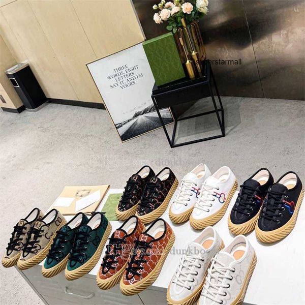 

designer casual shoes woman canvas sneakers italy classic slip on print jacquard denim shoe vintage trainers women luxurys 35-40, Black