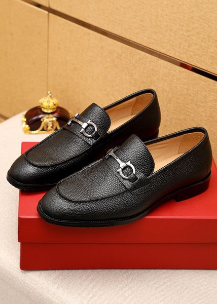 

new 2023 mens dress shoes genuiene leather brand designer party wedding flats male casual business driving shoes size 38-45, Black