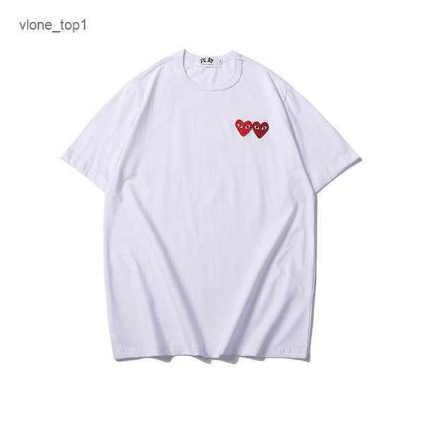 

2023 fashion mens plays shir cdg designer red hear shir commes casual women shirs badge high quanliy tshirs coon embroidery shor sleeve 6 kp, White;black