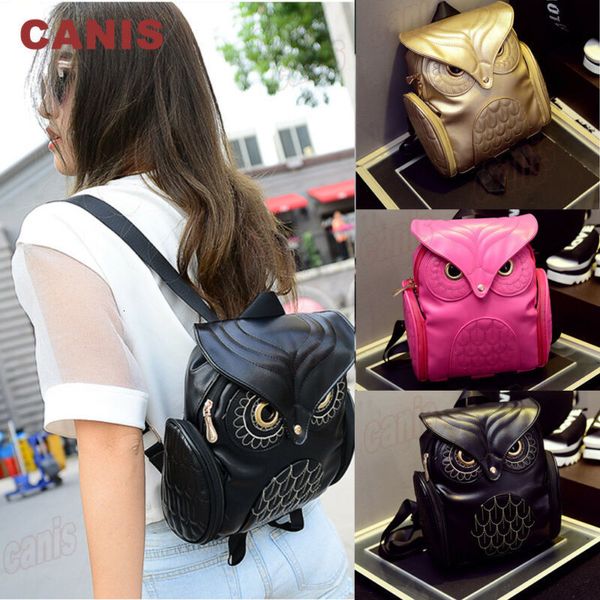 

school bags us women lady leather girls owl backpack travel pu female casual shoulder 230331