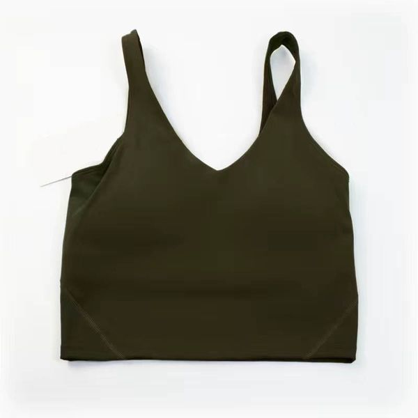 

yoga designer womens outfit lulu fitness bra butter soft women sport tank gym crop vest beauty back shockproof with removable chest casual l, Black;white