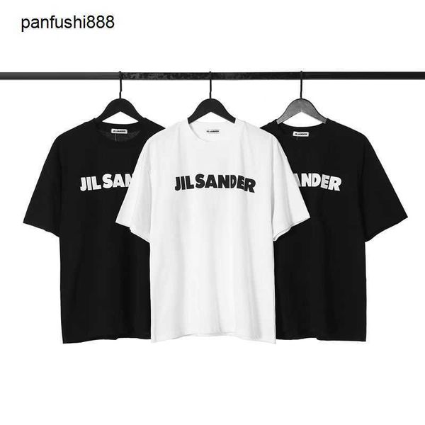 

casual sweater jier sanders jil minimalist style loose os version sander letter print should pick same short sleeve t-shirt 65y6, White;black