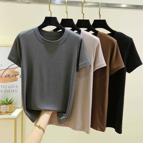 

stretch modal fishbone mask t short sleeved shirt womens slim fit summer shoulder, White