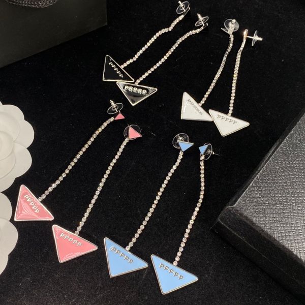 

women desigenr earrings dangle classic vintage jewelry trendy triangle dangle chandelier design stud 3 styles, Silver