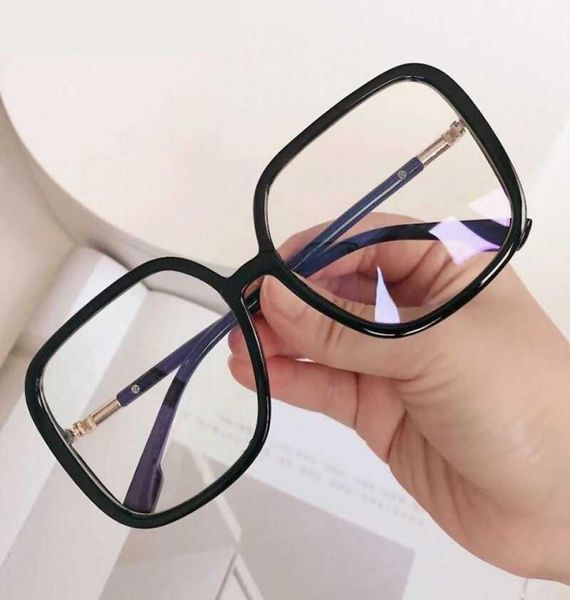 

erilles oversized square glasses frame computer eyeglasses frame women anti blue light blocking black plastic spectacles frame y089883215, Silver