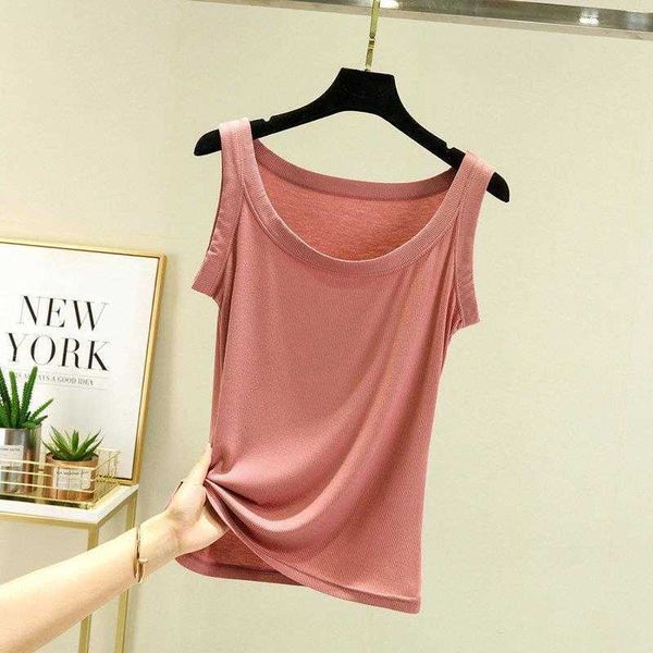 

summer thin tank thread knitted vest womens slim fit slimming spring autumn, White