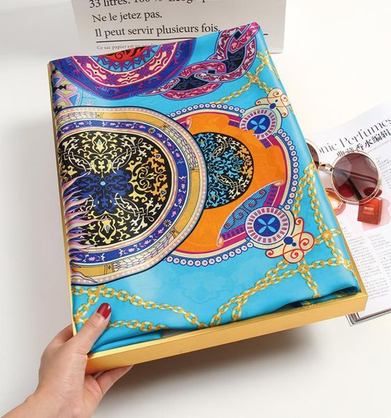 

women square silk scarf 90x90cm bandana gift for mother hangzhou pure silk neck scarfs wraps100 real silk square scarves 2010269649077, Blue;gray