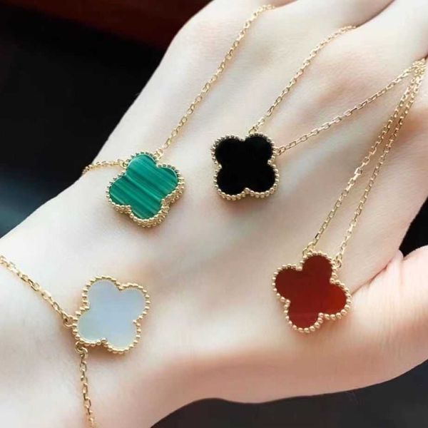 

clover necklace four leaf necklaces chain grass necklace women's sterling silver collar chain pendant light luxury small sweater gift f