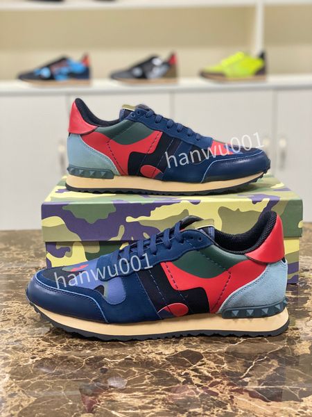 

r men camouflage shoes fashion luxury designer sneakers leather sneaker rubber bottoms flats casual, Black