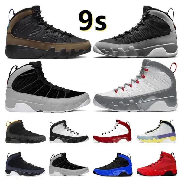 

jumpman 9 basketball shoes men 9s fire red chile particle grey university blue gold anthracite bred patent light olive concord trainers outd