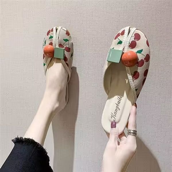 

summer women's slippers fashion cute everything match flat cartoon leisure outdoor shopping slippers, Black