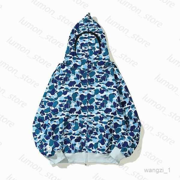 

men's hoodies & sweatshirts with hood mens womens fashion men deisigners hoody stylist cartoon shark jacket man trendy loose casual siz, Black
