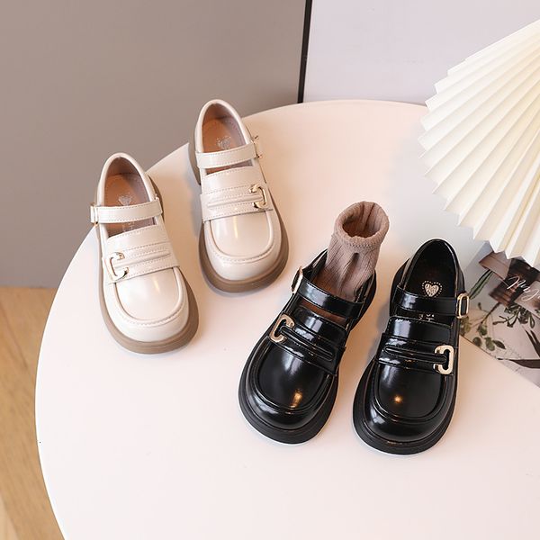 

sneakers vintage shoes for girls elegant party soft sole children dance shoes leather princess shoe korean fashion girls shoe 230331, Black;red