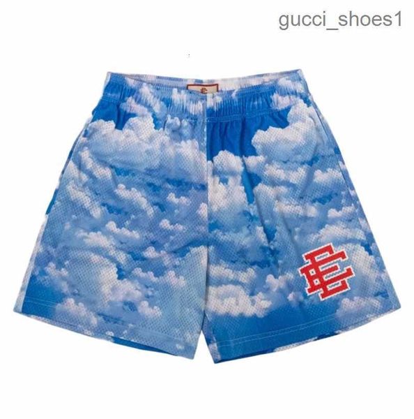 

eric emanuel ee basic men's shorts women tie-dye fitness sweatpants summer short pants gyms workout breathable beach bottoms, White;black