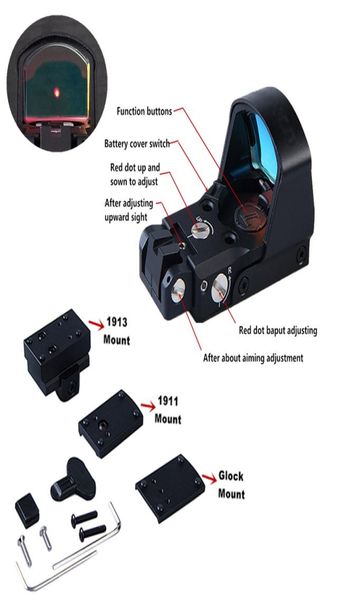 

dp pro red dot sight mini reflex rear sight pistol hunting scopes rifle aim fit airsoft g1911 g1913 mount3979665