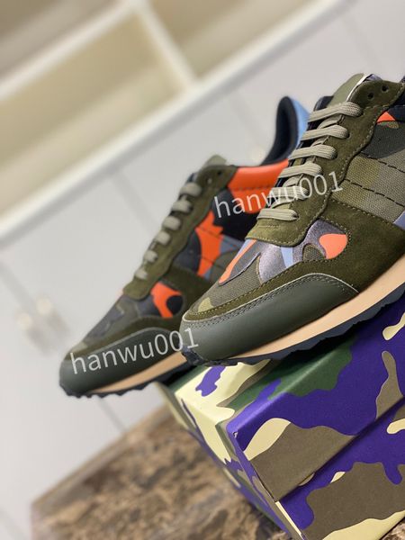 

2023 new mens camouflage shoes fashion luxury designer sneakers leather sneaker rubber bottoms flats casual, Black