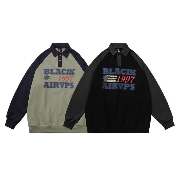 

sweater women's fall new old school polo shirt couple wear oversize coat men's thin, Black;white