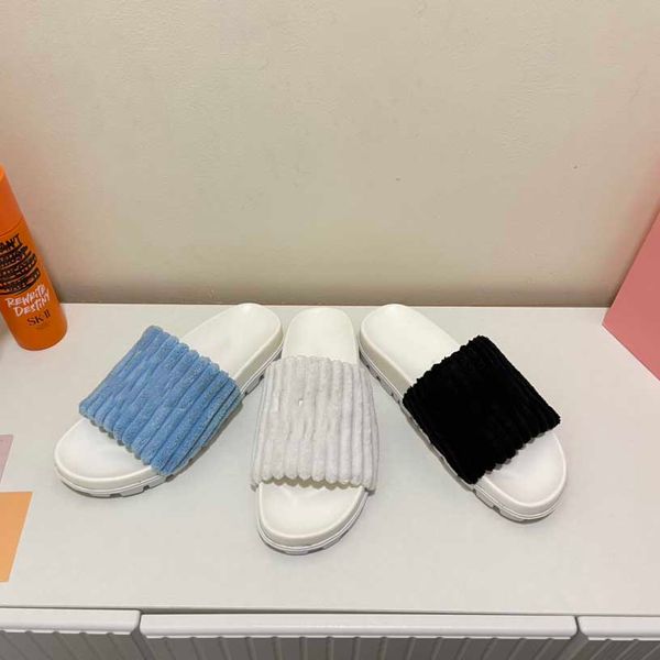 

2023 sandal slippers miu explosions solid color flat casual sandals flat shoes outside wearing a sense of trampling at home outdoor beach so, Black