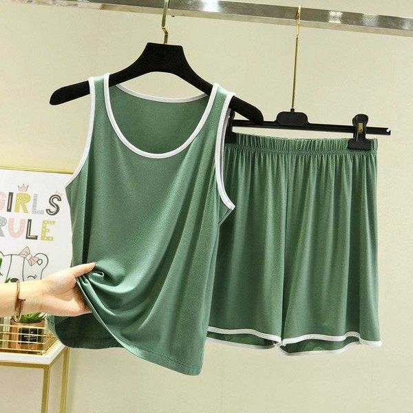 

outdoor wear modal vest shorts set womens summer thin loose pajamas home leisure