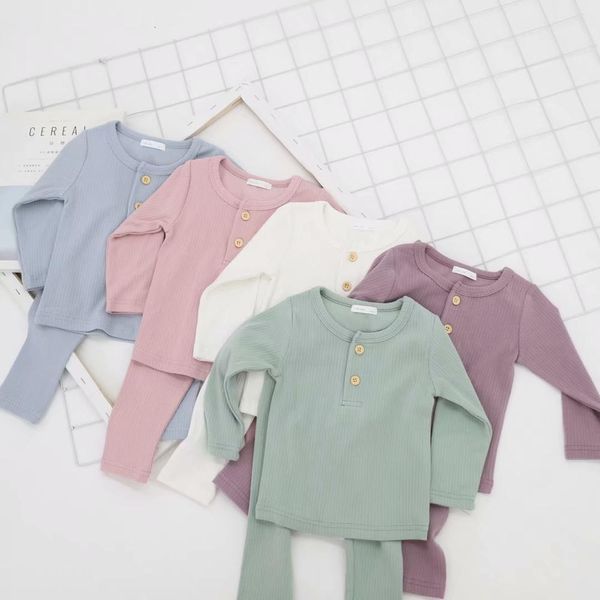 

pajamas baby clothing pajama set boys' and girls' ribbon pajama set children's cotton pajamas baby tights family set 2pcs clo, Blue;red