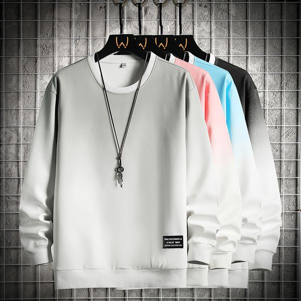 

mens hoodies sweatshirts spring casual harajuku solid color fashion male oneck pullover sweatshirt hip hop streetwear 230330, Black