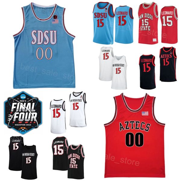 

2023 final four basketball jerseys college san diego state aztecs 0 devin watson 5 jalen mcdaniels 21 malik pope 15 kawhi leonard jamaal fra, Black