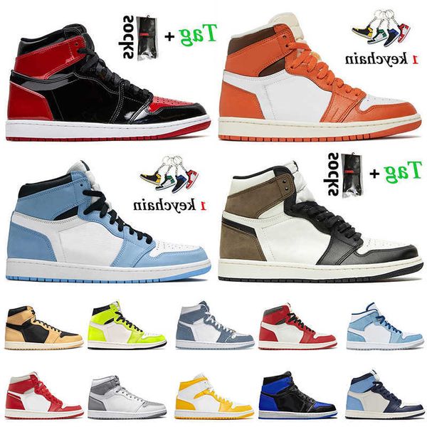 

mens women jumpman 1 basketball shoes cactus 1s high og starfish lost found patent bred university blue heirloom dark mocha trainers j1 snea