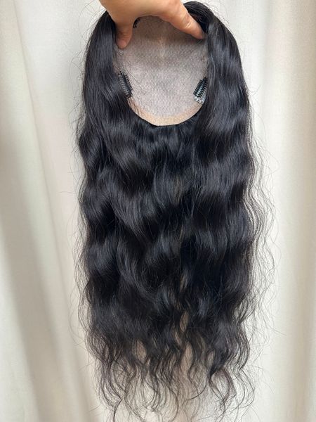 

100% virgin human hair er hairpiece toupee for women. 5.5 in x 6 in new silk base, 8in~20in, part closure, fashion wavy natural black., Black;brown