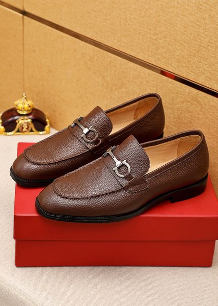 

2023 mens dress shoes genuine leather business office work formal flats male brand designer party wedding shoes size 38-45, Black