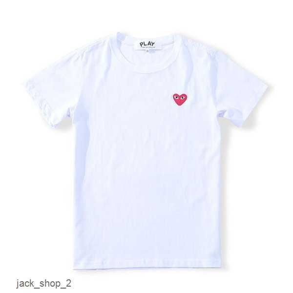 

23s fashion mens plays shir cdg designer red hear shir commes casual women shirs badge high quanliy tshirs coon embroidery shor sleeve 3 4gq, White;black