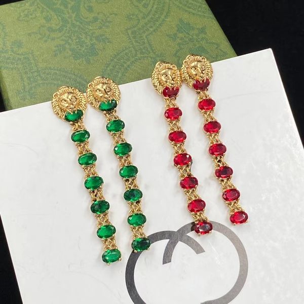 

pearl dangle earrings designer of lion head jewel pendant, Golden