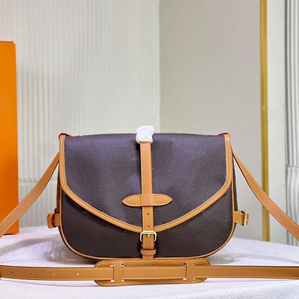 

crossbody bag women messenger shoulder bags new handbags purse old flower letters magnetic buckle cowhide strap gold hardware