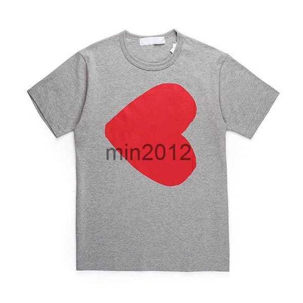 

23fashion mens play t shirt designer red heart commes casual women s des badge garcons high quanlity tshirts rzgn, White;black