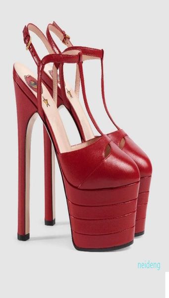 

fashion woman ankle strap pumps super high heel thick bottom platform sandals ttied bullet spike gladiator party shoes f1021499, Black
