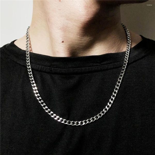 

choker temperament classic men cube rope chain necklace width 3mm stainless steel long for women jewelry, Golden;silver