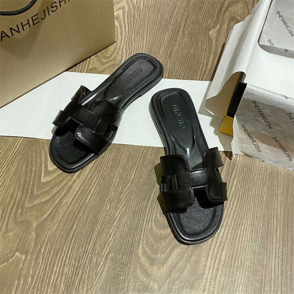 

beach designer sandals women's leather slippers oran summer version online red flatoliday beach flat wq84