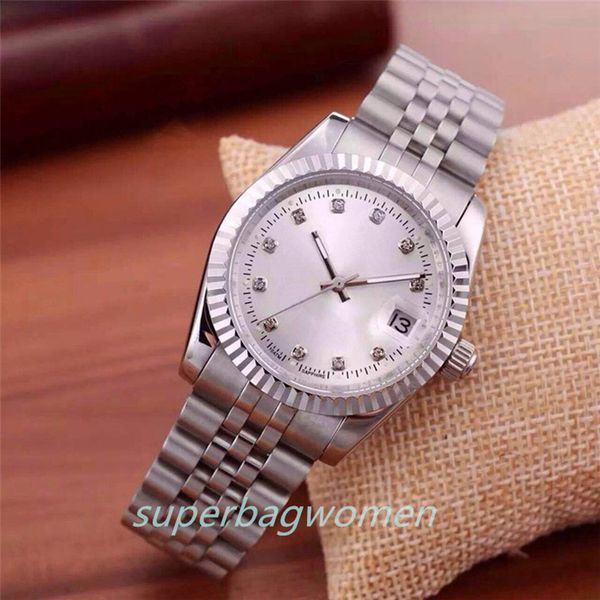 

star luxury men's watch stainless steel sapphire glass solid buckle president men automatic mechanical sparkle wristwatches cndh watch5, Slivery;brown