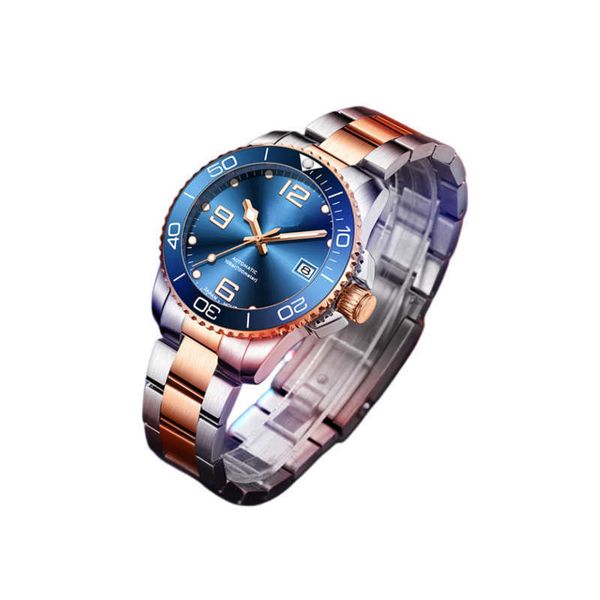 

2023 mens watches mechanical wristwatch nh35 automatic for men sapphire glass ceramic bezel 10bar waterproof clock, Slivery;black
