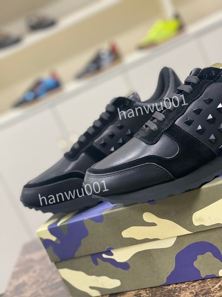 

2023 new classic men's sneaker casual shoes canvas leather luxury sneakers for man designer trainer shoe, Black