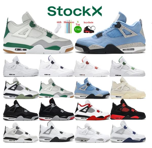 

4s mens basketball shoes jumpman 4 4s sb pine green red thunder white cement womens j4 fashion trainers sport sneakers whith shoes boes