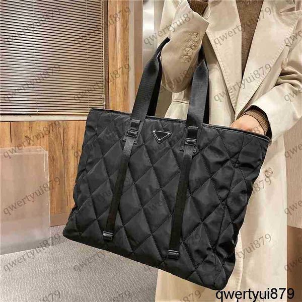 

qwertyui879 day packs new luxury designer women's big tote bag rhombus check shoulder s large capacity ladies handbags nylon shopper 2