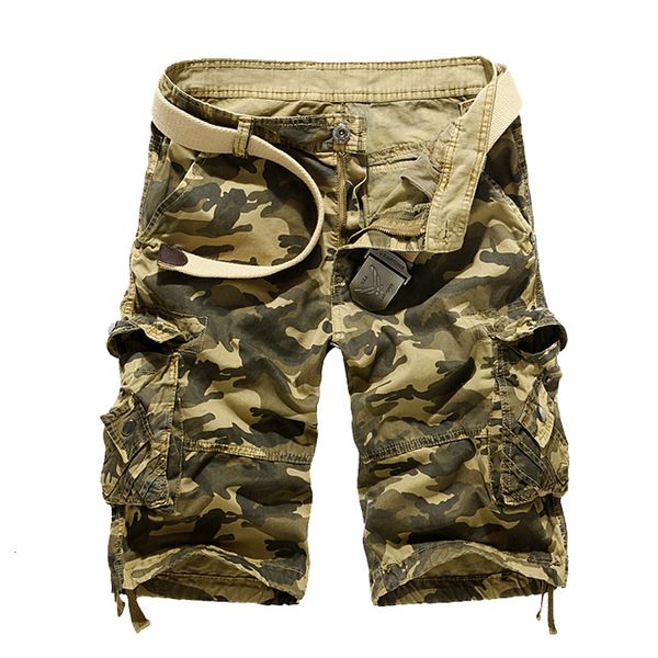 

men's shorts camouflage loose cargo men summer military camo short pants homme us size 230331, White;black