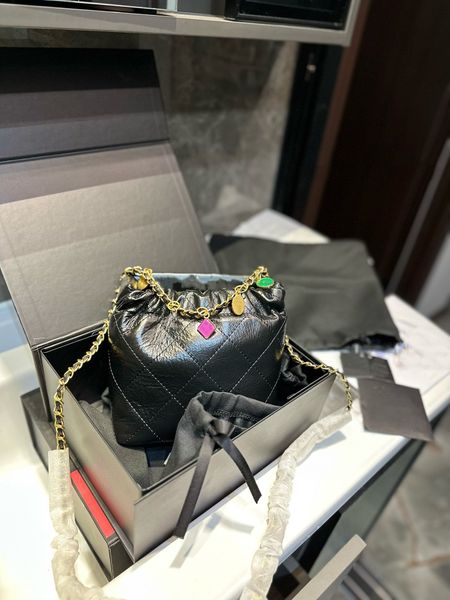 

7a fashion tote shoulder bag women mini shopping bag diamond plaid leather large capacity colorful metal badge logo chain designer luxury