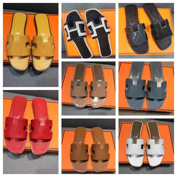 

designer sandals chypre h slippers beach classic flat guccies sandal luxury summer lady leather flip flops men women slides size 34-43, Black