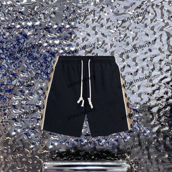 

xinxinbuy men women designer shorts pant reflective side ribbon spring summer black blue green khaki xs-2xl