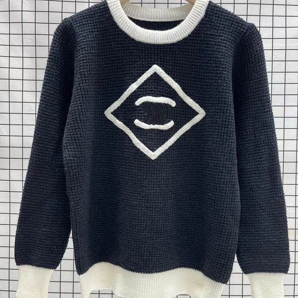 

2023 advanced version womens sweaters france trendy clothing c letter graphic embroidery fashion round neck coach channel hoodie luxury bran, White;black