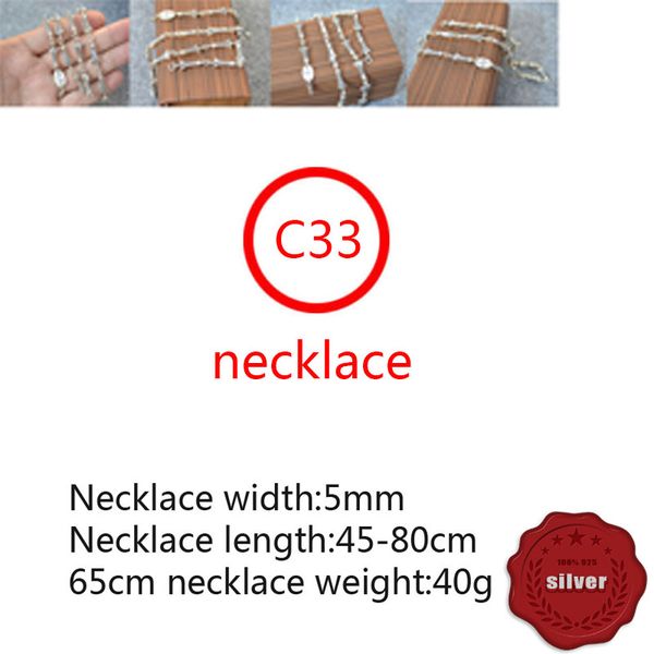 

c33 s925 sterling silver necklace personalized fashion punk hip hop style creative versatile retro swallowtail bamboo chain shape gift for l