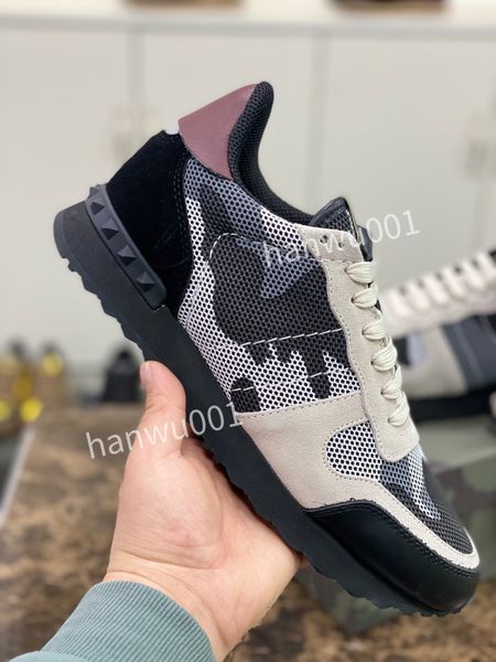 

luxury casual shoes men women calfskin shoes vintage suede sneakers trainer platform lace leisure shoe, Black