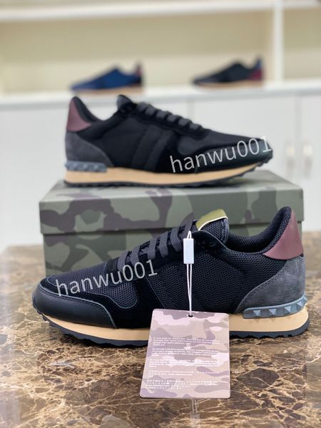 

brand designer shoes men technical sports rubber sole lace up casual breath lightweight outdoor trainers, Black